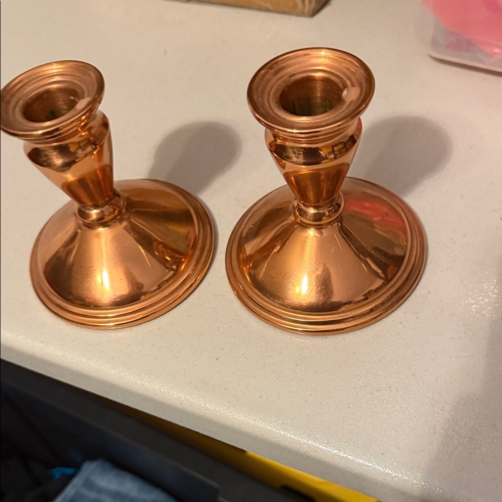Elegant Copper Candle Holders